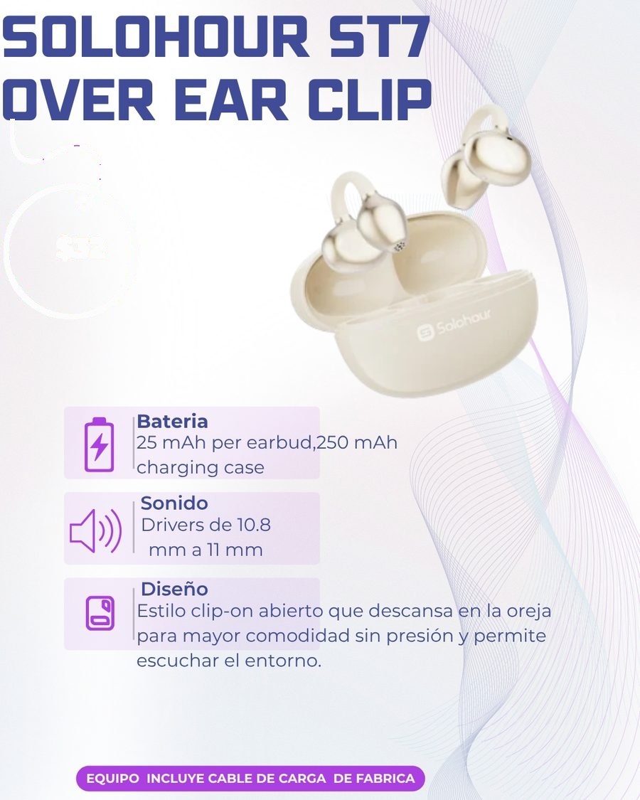 Solohour ST7 Over-Ear OWS Clip-On Earphones